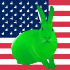 VERT-FLAG ELECTRIC BLUE FLAG rabbit flag Showroom - Inkjet on plexi, limited editions, numbered and signed. Wildlife painting Art and decoration. Click to select an image, organise your own set, order from the painter on line